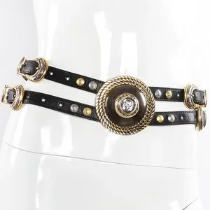 Streets Ahead Double Black Leather Belt Lee Belt - Unisex Black Leather Belt With Gunmetal Buckle  main image 4